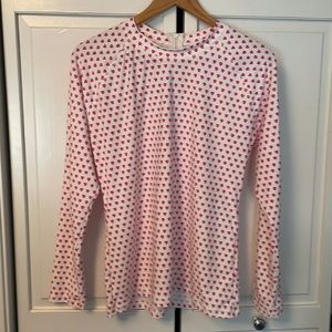 Roller Rabbit Hearts Crew Neck Long Sleeve Paddle Rashguard Swim Top